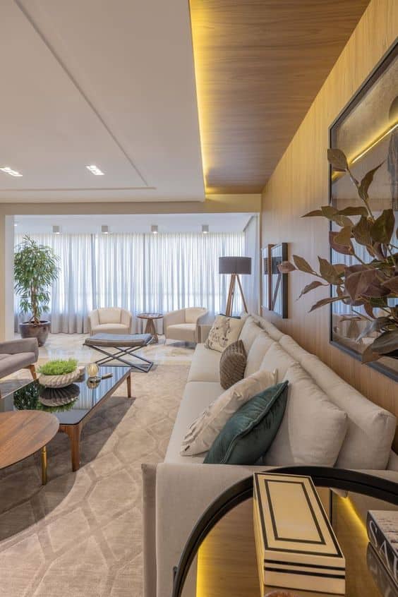 sala de estar relaxante e aconchegante
