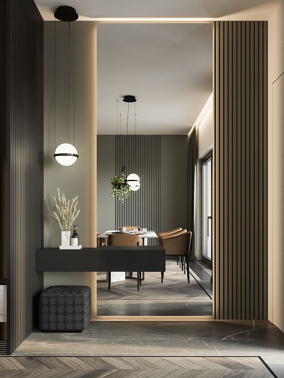 decoracao elegante com espelho