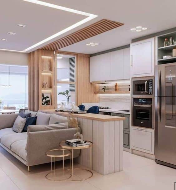cozinha integrada com sala de estar