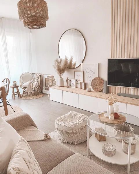 decoracao sala boho