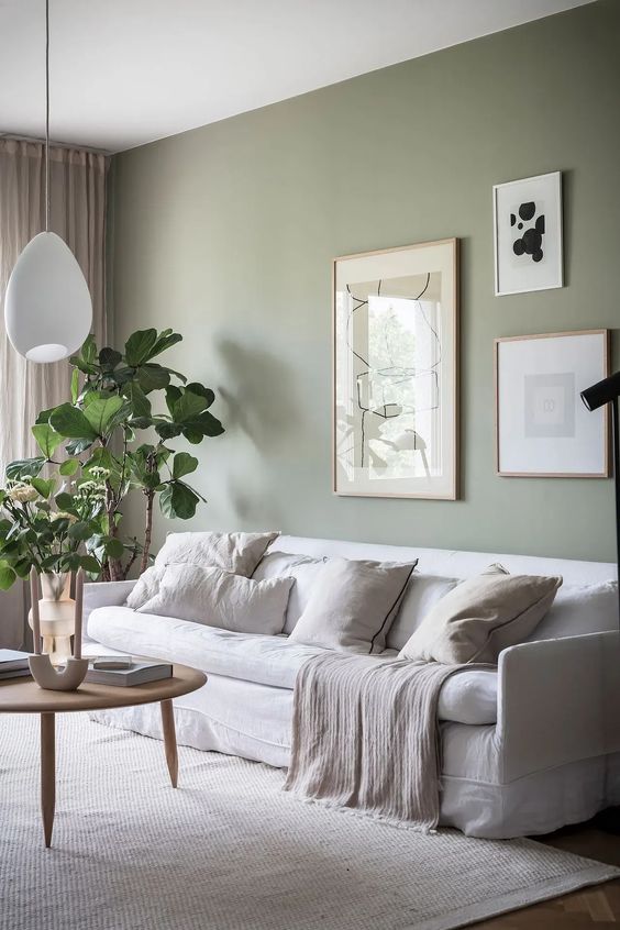 verde suave na decoracao da sala