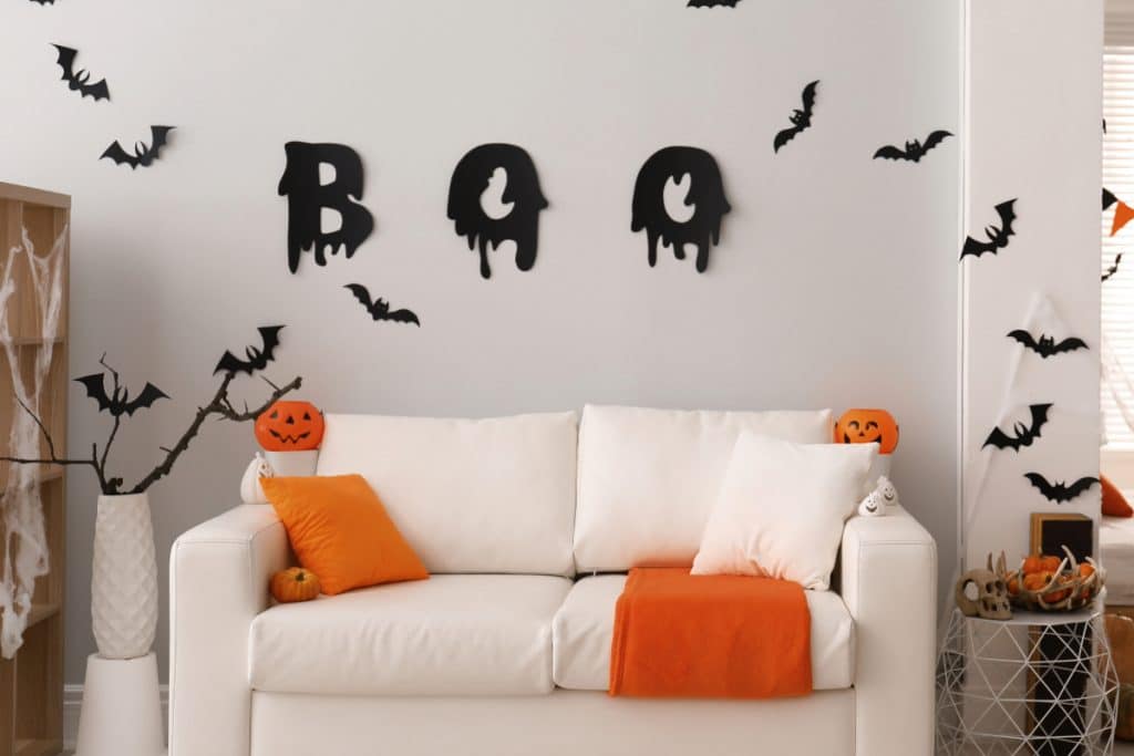 decoracao halloween morcego de papel