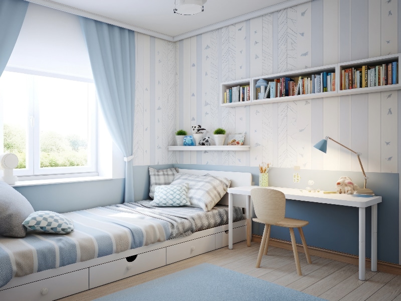 area de estudo no quarto infantil