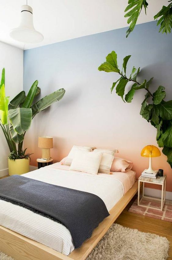 parede degrade no quarto