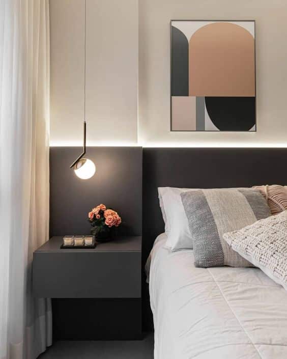 iluminacao led no quarto