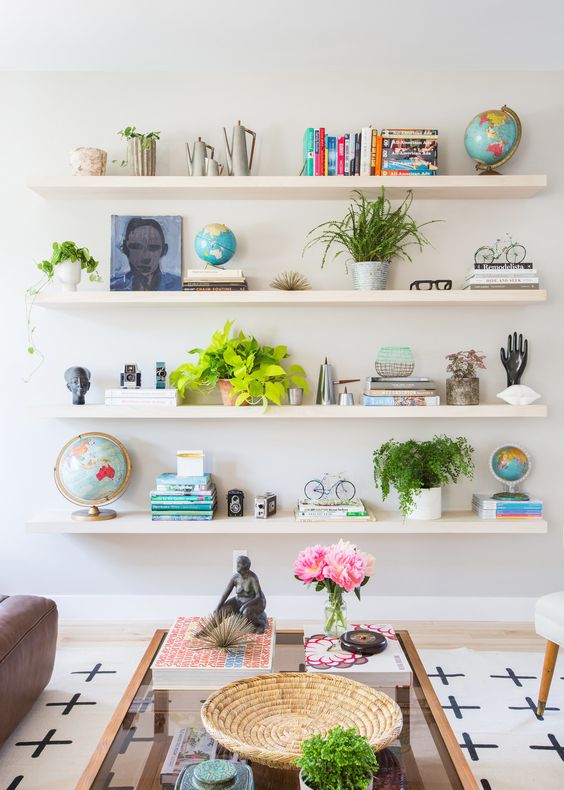 decoracao nas prateleiras