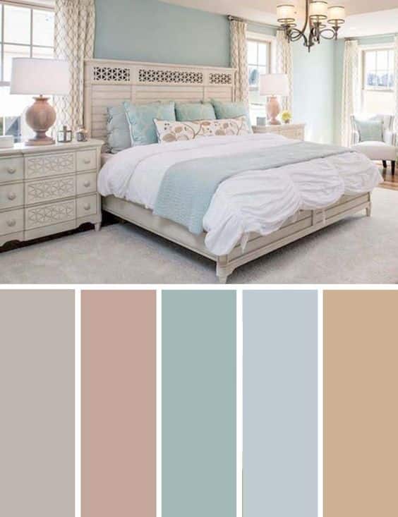 paleta de cor suave para quarto
