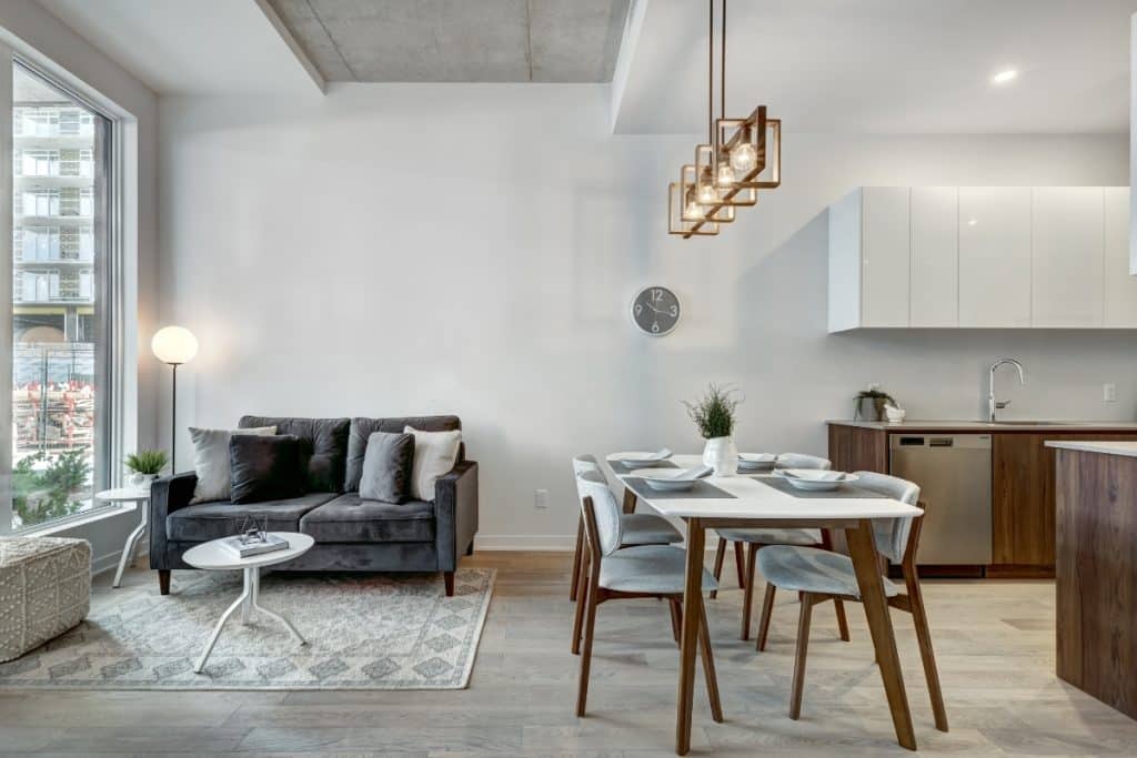 sala de estar e jantar integrada