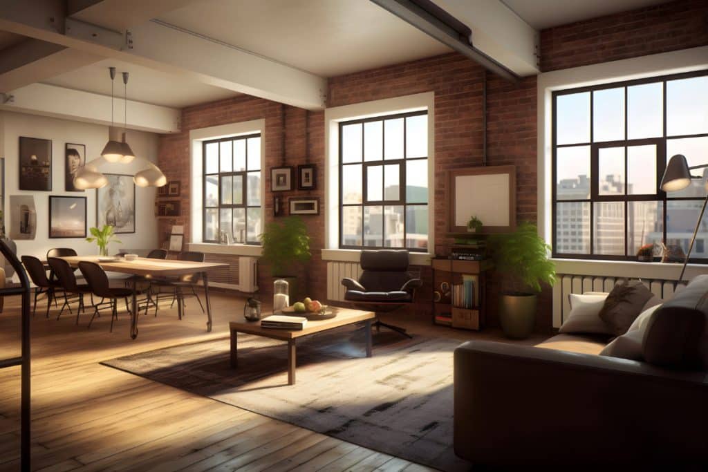 Decoração de apartamento no estilo nova-iorquino