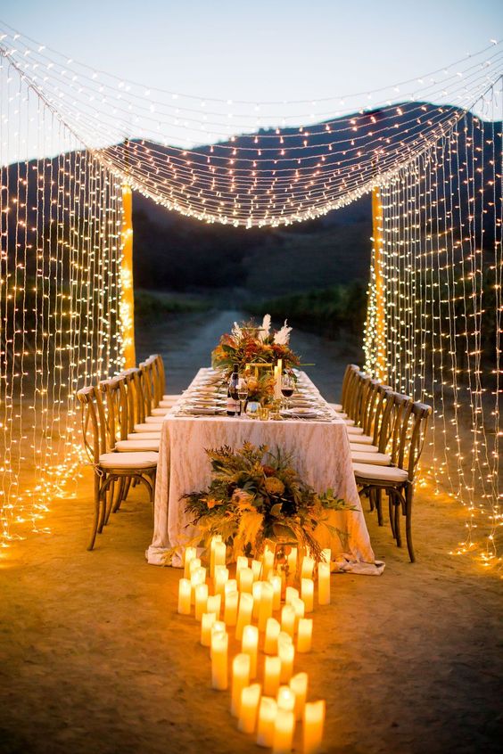 iluminacao para mini wedding