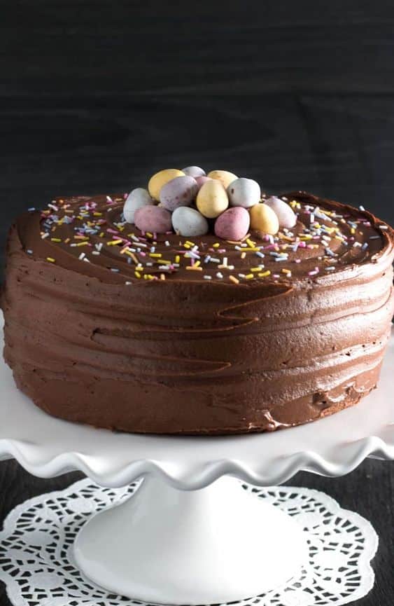 bolo de chocolate de pascoa