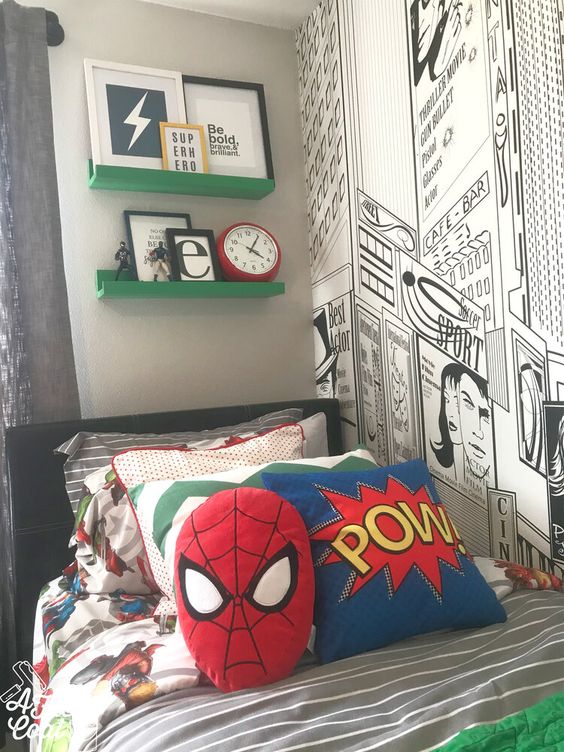 decoracao de super-heroi para quarto infantil