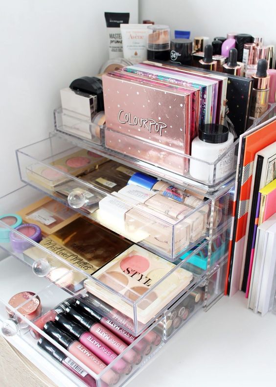 ideia para organizar maquiagem