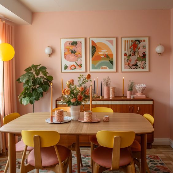 sala de jantar colorida