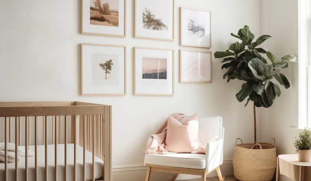 galeria de parede no quarto de bebe