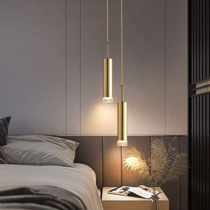 luminaria pendente no quarto