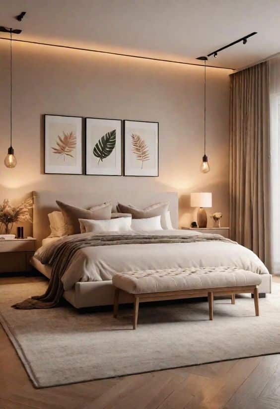 quarto aconchegante no inverno