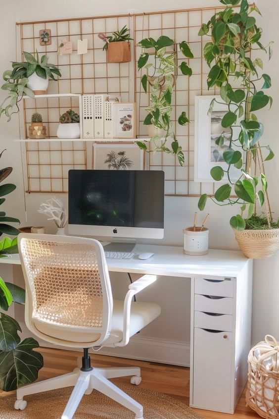 plantas na decoracao do home office