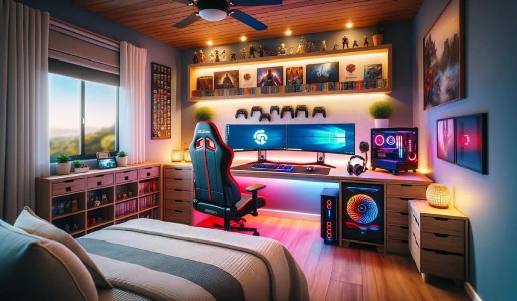 quarto gamer pequeno