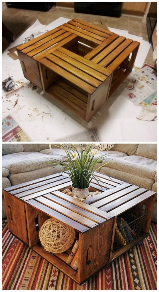 mesa de centro diy com paletes de madeira