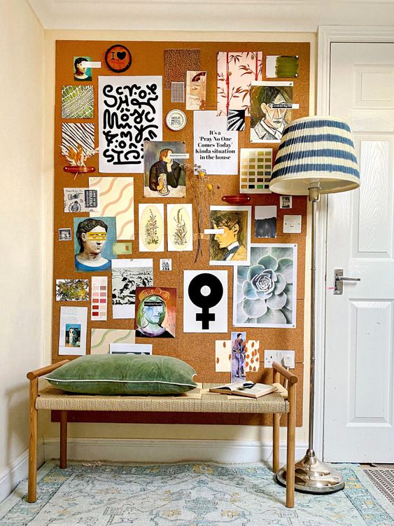 painel de cortica na decoracao