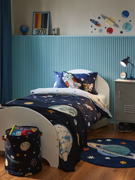 quarto infantil masculino tema espaço
