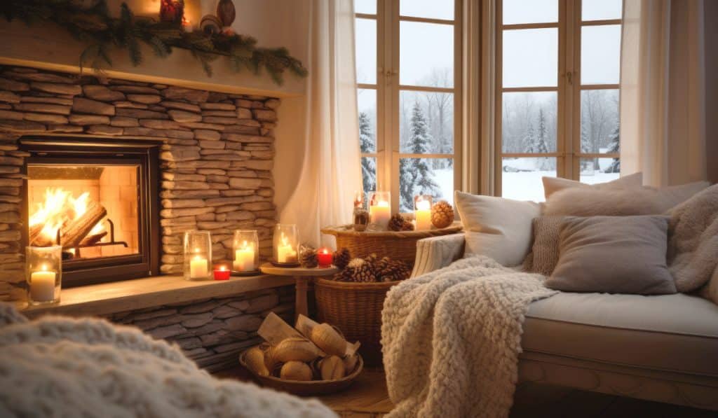 sala de estar no inverno