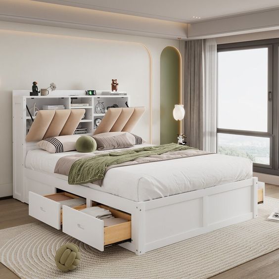 cama com espaco de armazenamento