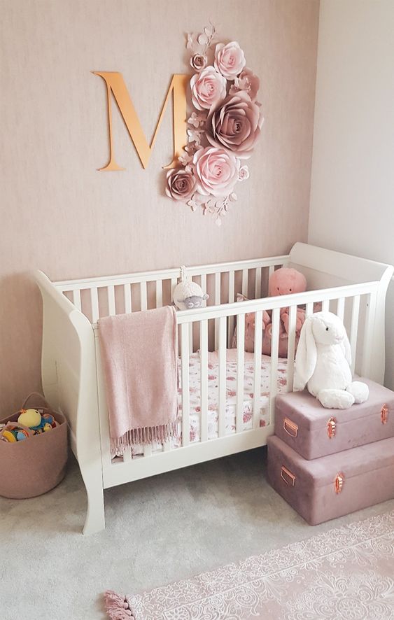 quarto de bebe rosa suave