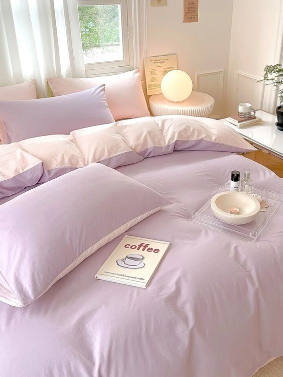 roupa de cama lilás