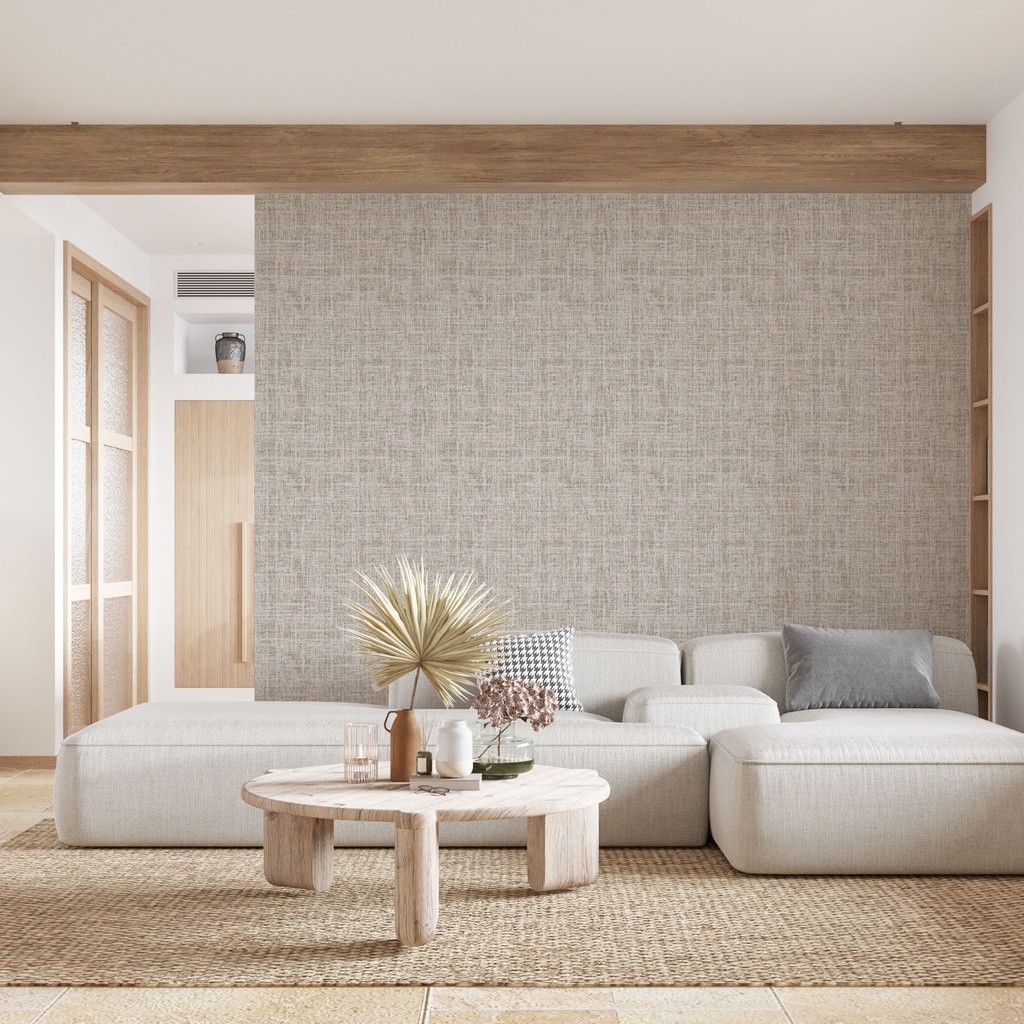 sala com papel de parede