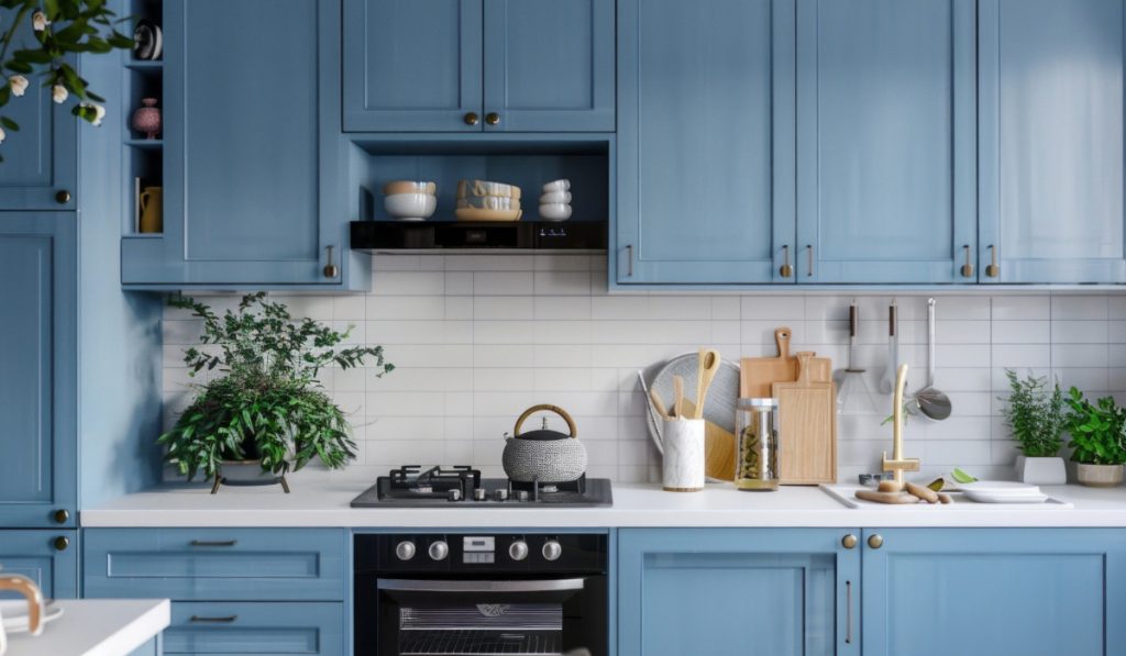 Azul e Branco na Decoração da Cozinha