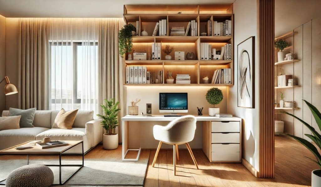 Como organizar e decorar o home office na sala de estar