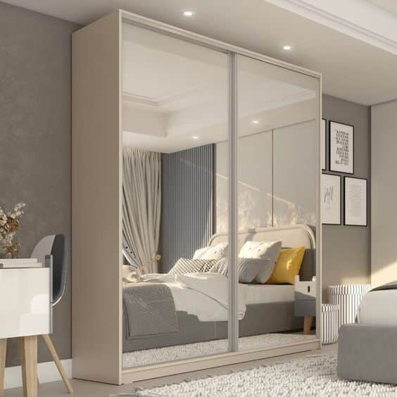 guarda roupa com espelho para quarto pequeno